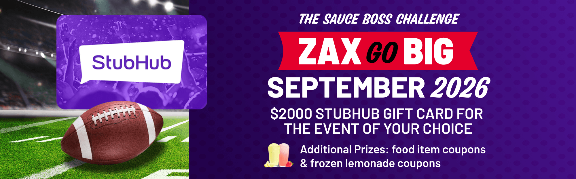 $2000 Stubhub gift card for the event of your choice